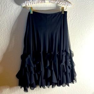 Joseph Ribkoff black party nylon ruffles skirt